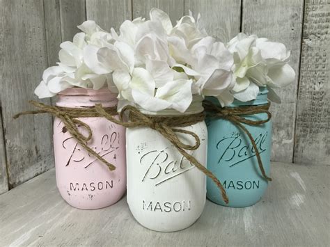 Painted Mason Jar Vases